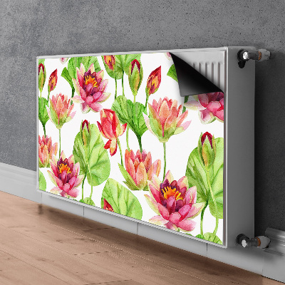 Aimant décoratif pour radiateur Feuilles de fleurs lotos