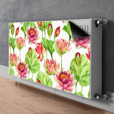 Aimant décoratif pour radiateur Feuilles de fleurs lotos