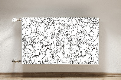 Couvercle magnétique du radiateur Chats de style doodle