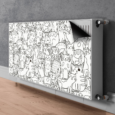 Couvercle magnétique du radiateur Chats de style doodle