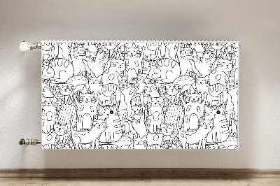 Couvercle magnétique du radiateur Chats de style doodle