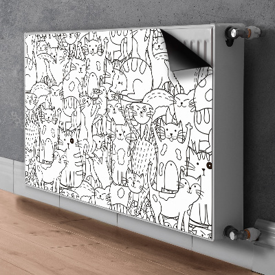 Couvercle magnétique du radiateur Chats de style doodle