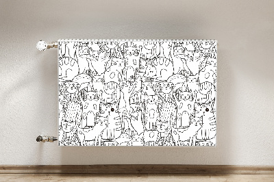 Couvercle magnétique du radiateur Chats de style doodle