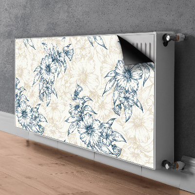 Un tapis avec un imprimé radiateur Art floral