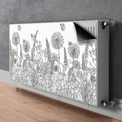 Cache radiateur déco Croquis de fleurs