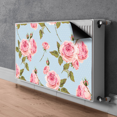 Cache radiateur déco Roses avec feuilles