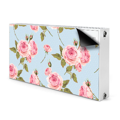 Cache radiateur déco Roses avec feuilles