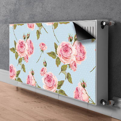 Cache radiateur déco Roses avec feuilles