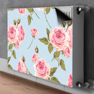 Cache radiateur déco Roses avec feuilles