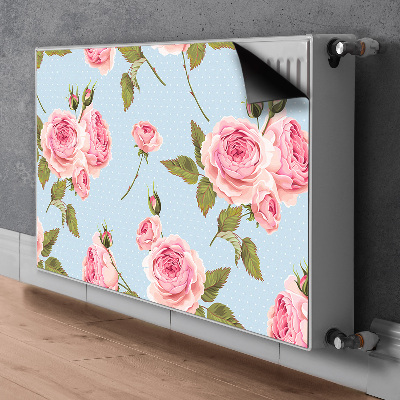 Cache radiateur déco Roses avec feuilles