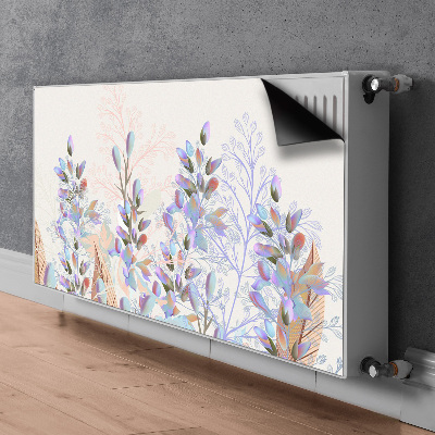 Cache radiateur déco Feuilles pastel