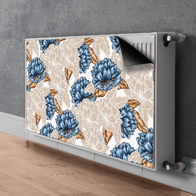 Tapis de radiateur décoratif Fleurs bleues