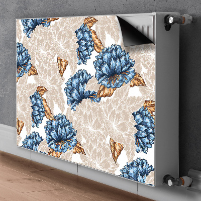 Tapis de radiateur décoratif Fleurs bleues