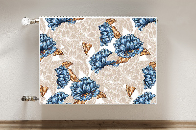 Tapis de radiateur décoratif Fleurs bleues