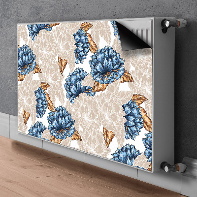 Tapis de radiateur décoratif Fleurs bleues