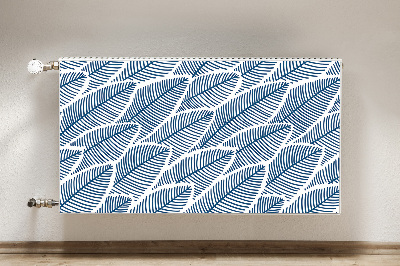 Tapis de radiateur décoratif Feuilles bleues