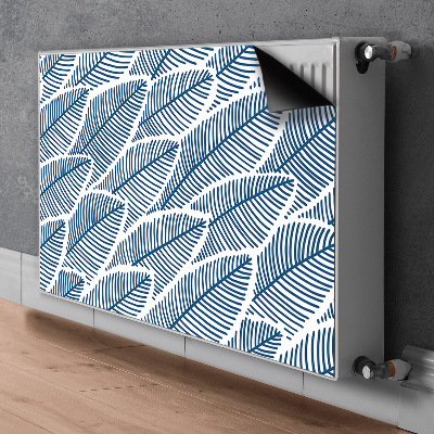 Tapis de radiateur décoratif Feuilles bleues