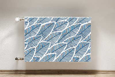 Tapis de radiateur décoratif Feuilles bleues