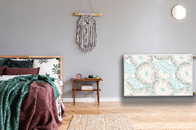 Un tapis avec un imprimé radiateur Fleurs pastel