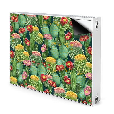 Un tapis avec un imprimé radiateur Cactus à fleurs