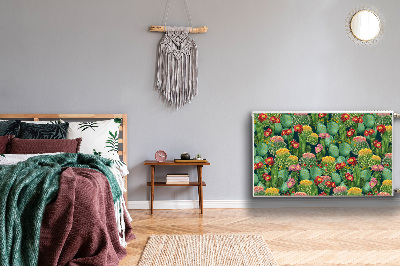 Un tapis avec un imprimé radiateur Cactus à fleurs