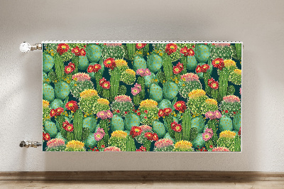 Un tapis avec un imprimé radiateur Cactus à fleurs