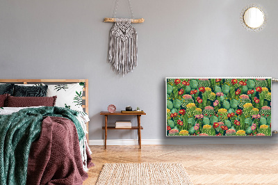 Un tapis avec un imprimé radiateur Cactus à fleurs