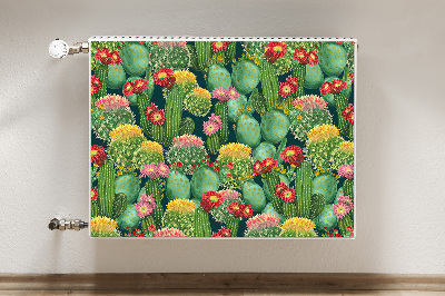 Un tapis avec un imprimé radiateur Cactus à fleurs