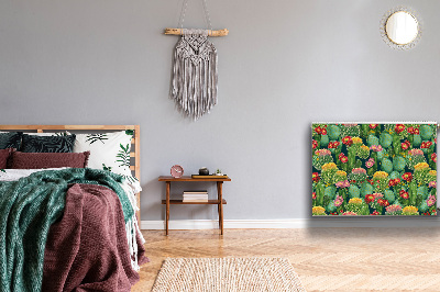 Un tapis avec un imprimé radiateur Cactus à fleurs