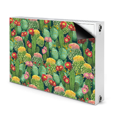 Un tapis avec un imprimé radiateur Cactus à fleurs