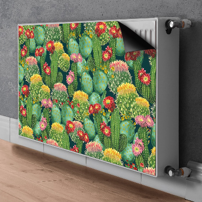 Un tapis avec un imprimé radiateur Cactus à fleurs