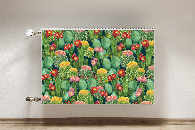 Un tapis avec un imprimé radiateur Cactus à fleurs