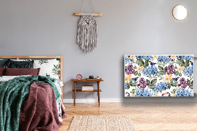 Un tapis avec un imprimé radiateur Fleurs rétro