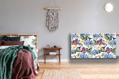 Un tapis avec un imprimé radiateur Fleurs rétro