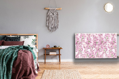 Un tapis avec un imprimé radiateur Fleurs lilas