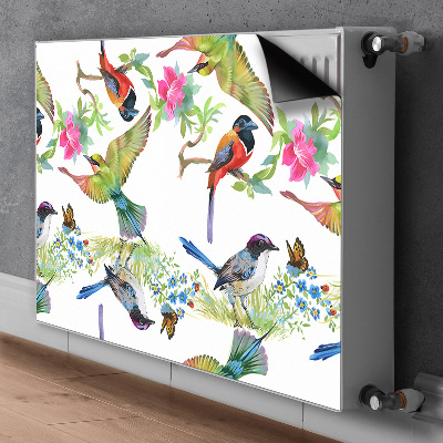 Couvercle magnétique du radiateur Oiseaux colorés