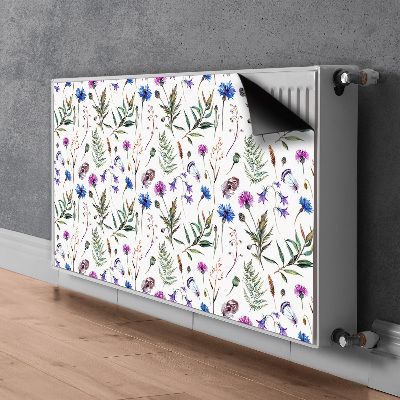 Un tapis avec un imprimé radiateur Fleurs de la prairie