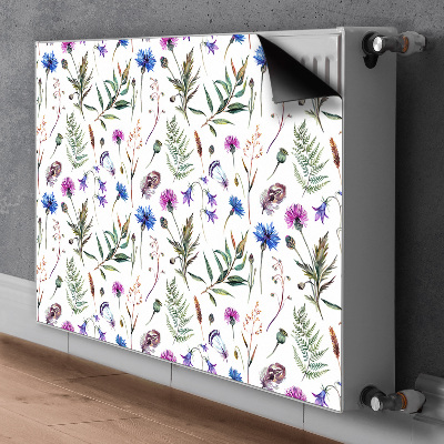 Un tapis avec un imprimé radiateur Fleurs de la prairie