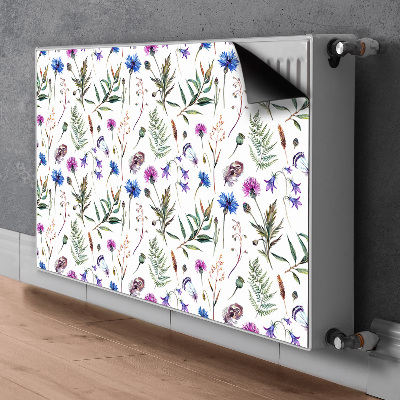 Un tapis avec un imprimé radiateur Fleurs de la prairie