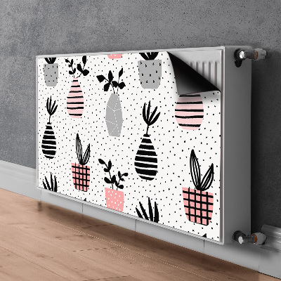 Un tapis avec un imprimé radiateur Fleurs en vases