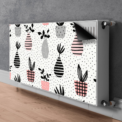 Un tapis avec un imprimé radiateur Fleurs en vases