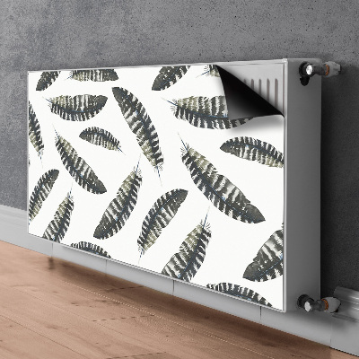 Cache radiateur déco Plumes de style boho