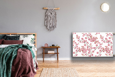 Un tapis avec un imprimé radiateur Fleurs de cerisier