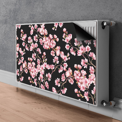 Un tapis avec un imprimé radiateur Fleurs de cerisier