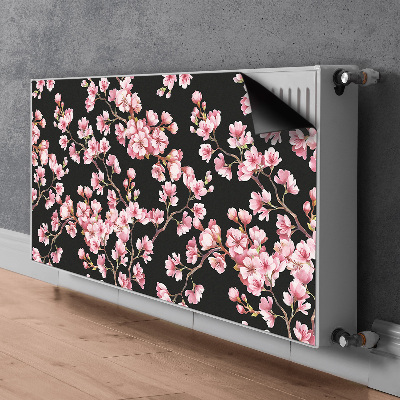 Un tapis avec un imprimé radiateur Fleurs de cerisier