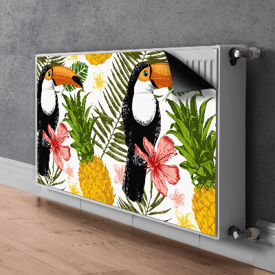 Cache radiateur déco Toucan et ananas