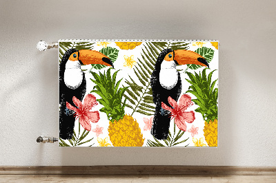 Cache radiateur déco Toucan et ananas