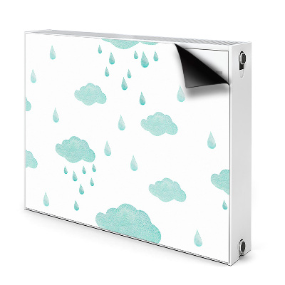 Cache radiateur déco Nuages ​​de pluie