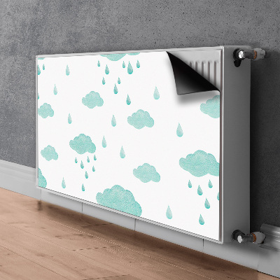 Cache radiateur déco Nuages ​​de pluie