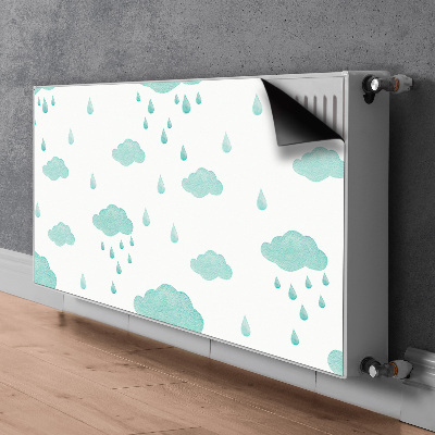 Cache radiateur déco Nuages ​​de pluie